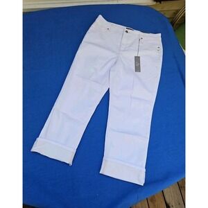 Chicos So Lifting Crop So Slimming Cuff Jeans Stretch 2 Size 12 NEW
